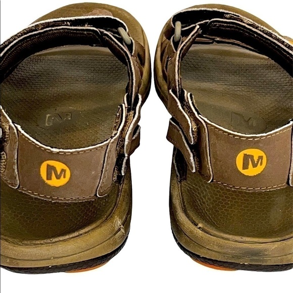 Merrell Men’s Dark Earth/Marmalade Air Cushion Sandals - Picture 9 of 15